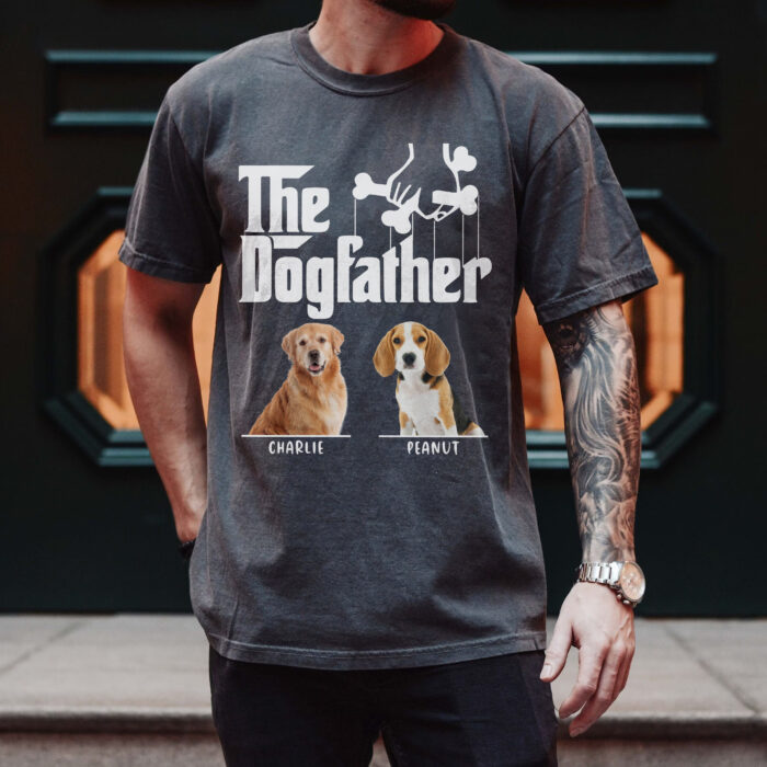 The Dogfather Shirt with Custom Dog Photo and Name, Personalized Unisex T-shirt, Hoodie, Sweatshirt, Dog Dad Gift for Father’s Day, Birthday, Christmas - Image 7