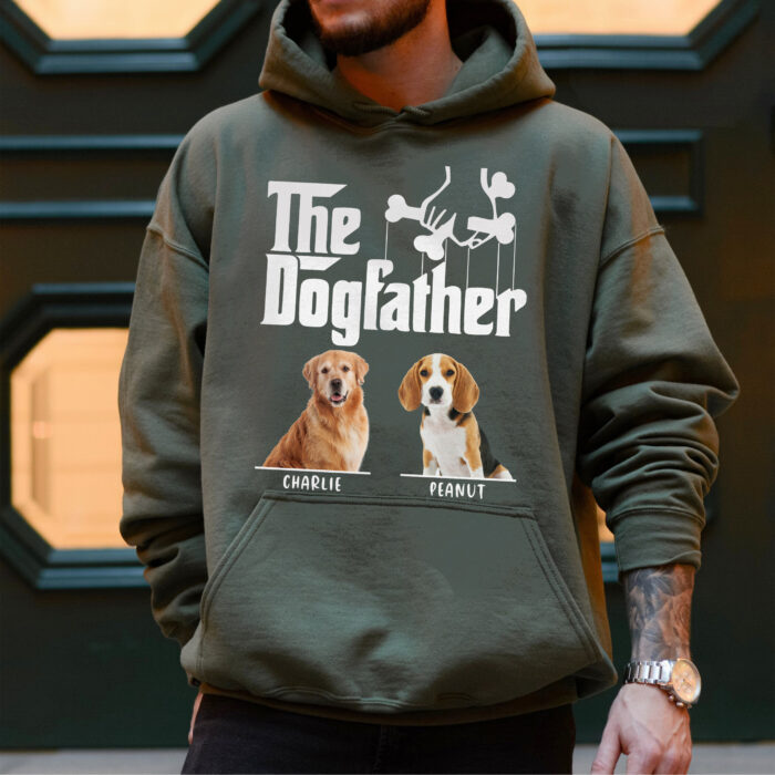 The Dogfather Shirt with Custom Dog Photo and Name, Personalized Unisex T-shirt, Hoodie, Sweatshirt, Dog Dad Gift for Father’s Day, Birthday, Christmas - Image 6
