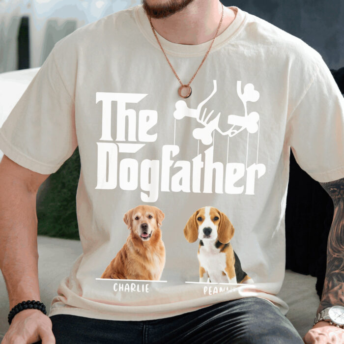 The Dogfather Shirt with Custom Dog Photo and Name, Personalized Unisex T-shirt, Hoodie, Sweatshirt, Dog Dad Gift for Father’s Day, Birthday, Christmas - Image 5