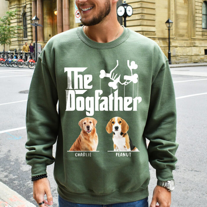 The Dogfather Shirt with Custom Dog Photo and Name, Personalized Unisex T-shirt, Hoodie, Sweatshirt, Dog Dad Gift for Father’s Day, Birthday, Christmas - Image 3