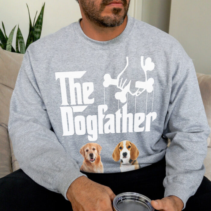 The Dogfather Shirt with Custom Dog Photo and Name, Personalized Unisex T-shirt, Hoodie, Sweatshirt, Dog Dad Gift for Father’s Day, Birthday, Christmas - Image 8