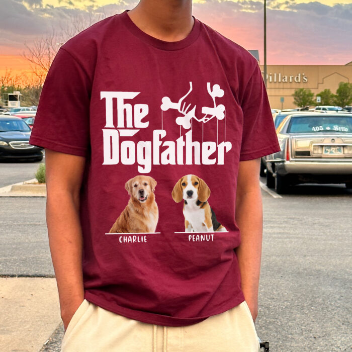 The Dogfather Shirt with Custom Dog Photo and Name, Personalized Unisex T-shirt, Hoodie, Sweatshirt, Dog Dad Gift for Father’s Day, Birthday, Christmas - Image 9