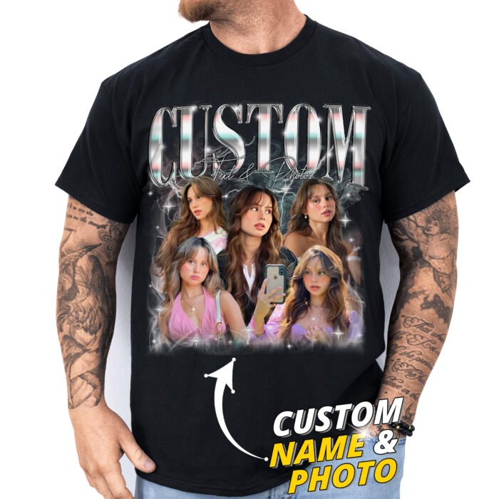 Bootleg Photo Shirt with Custom Face and Name, Personalized Unisex T-shirt, Hoodie, Sweatshirt, Funny Gift for Boyfriend or Girlfriend, Valentine’s Day, Christmas