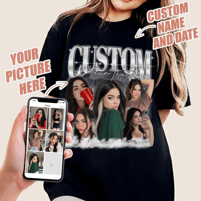 Bootleg Photo Shirt with Custom Face and Name, Personalized Unisex T-shirt, Hoodie, Sweatshirt, Funny Gift for Birthday, Valentine, Christmas, Party - Image 2