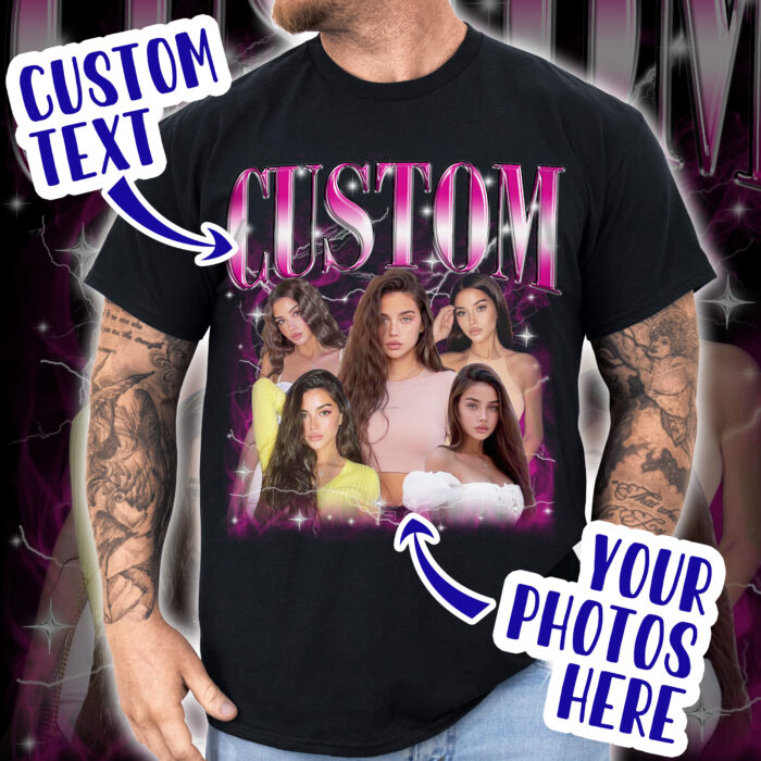 Bootleg Photo Shirt with Custom Face and Name, Personalized Unisex T-shirt, Hoodie, Sweatshirt, Funny Gift for Boyfriend or Girlfriend, Valentine’s Day, Christmas - Image 2